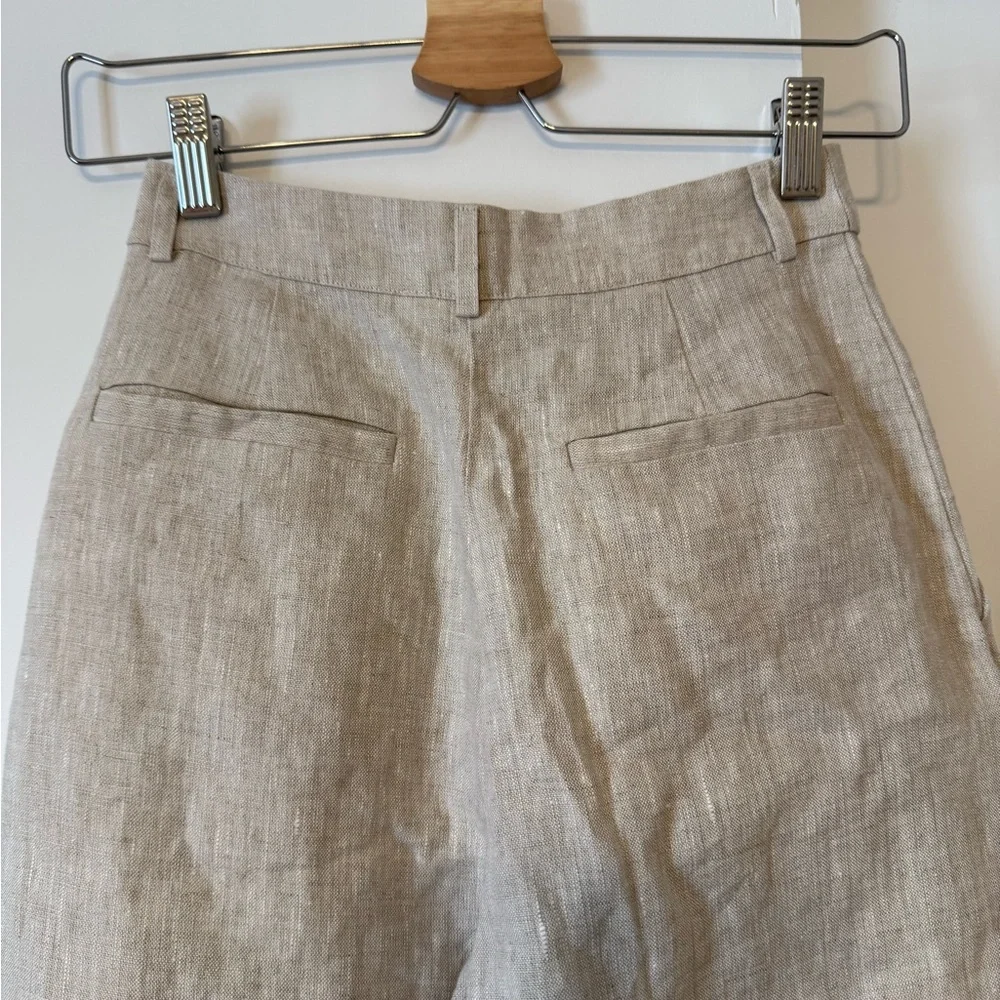 Reformation High-Rise Wide-Leg Linen Trousers in Natural